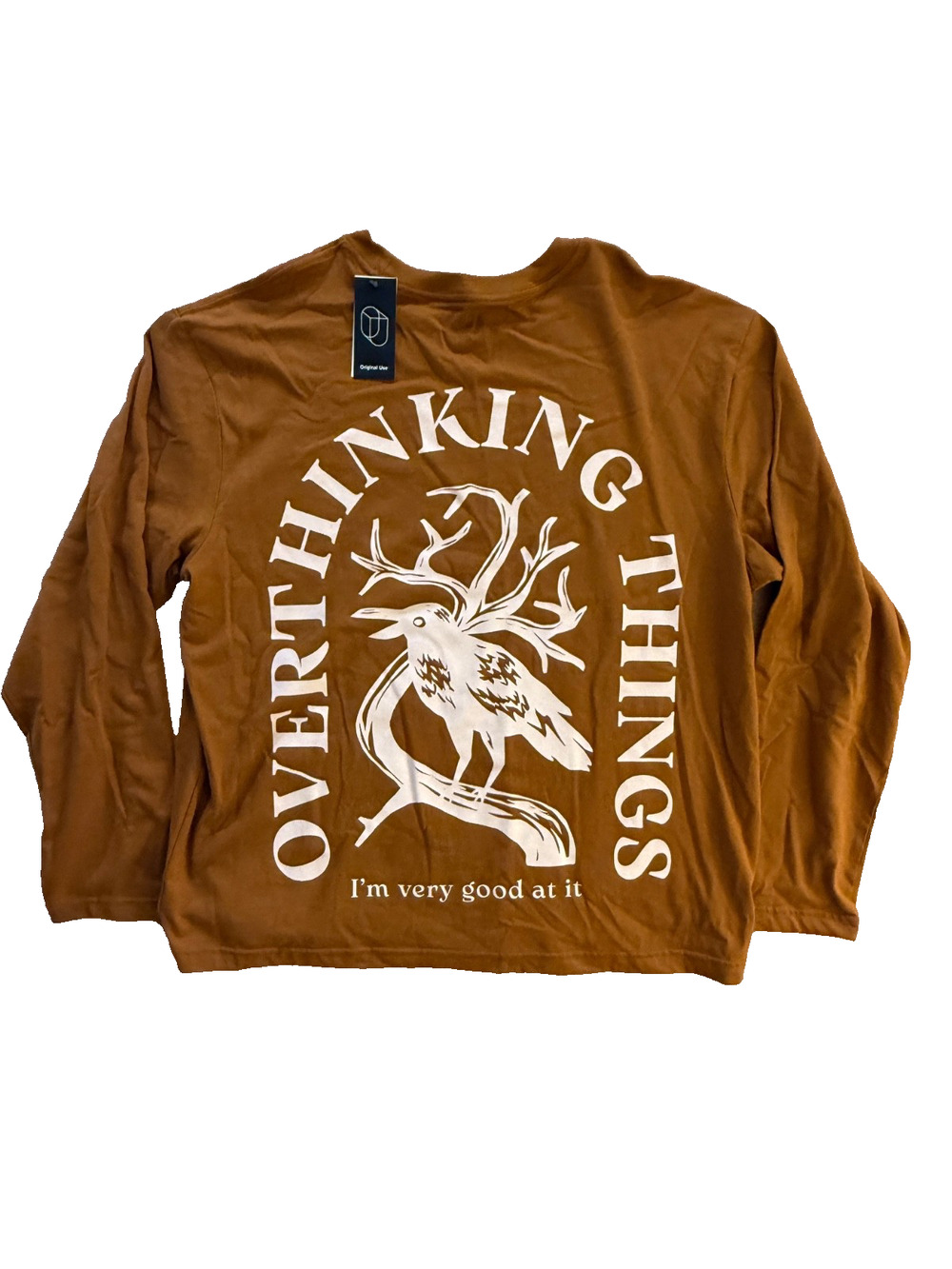 Overthinking Things Long Sleeve Graphic T-shirt Original Use Men's XL NEW